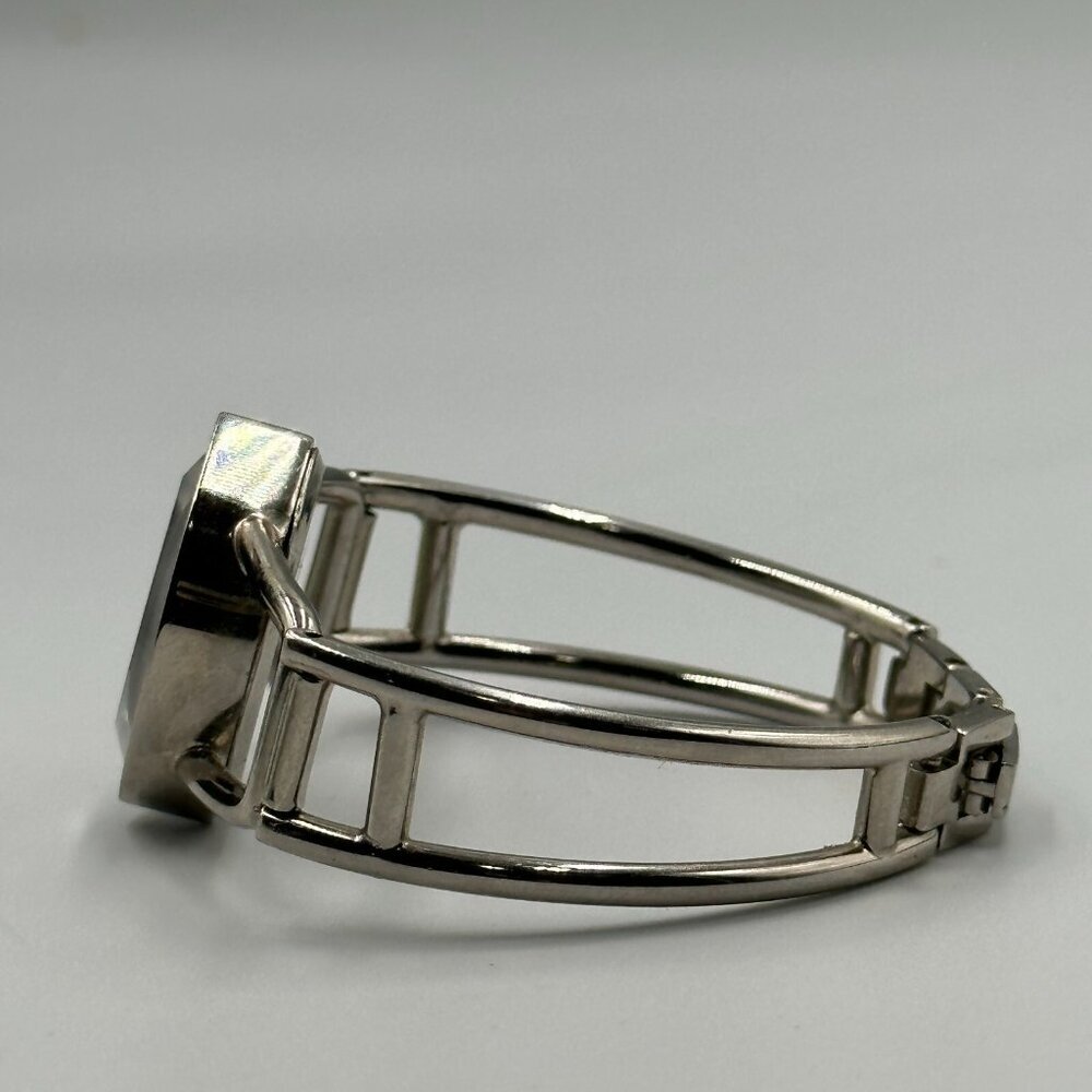 3/$30 Xanadu Watch Women Silver Tone Marquise Face Black Dial 17MM Bangle 5.5" - Picture 8 of 14